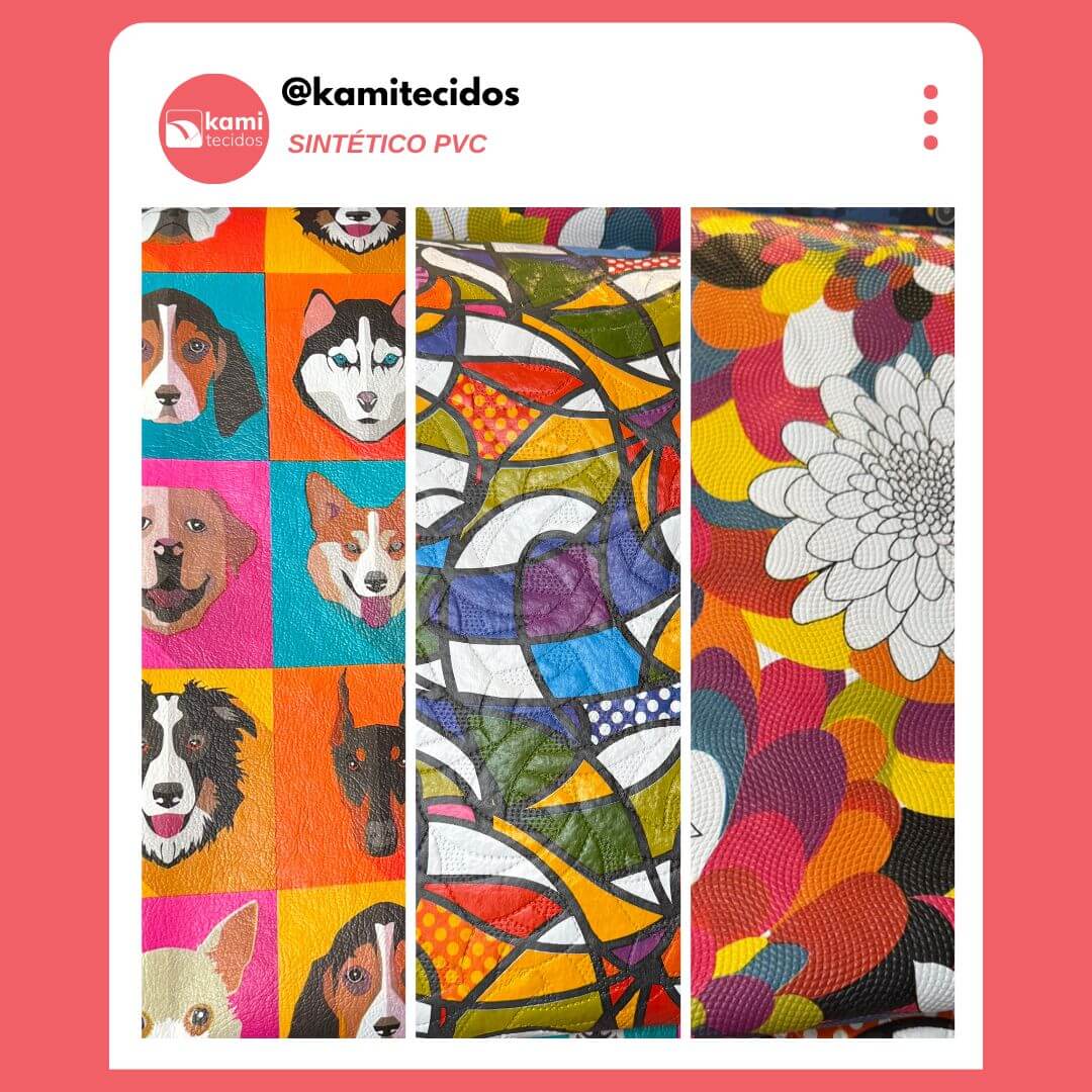 Sintético PVC - Impermeável e fácil de limpar, excelente para capas e toldos.